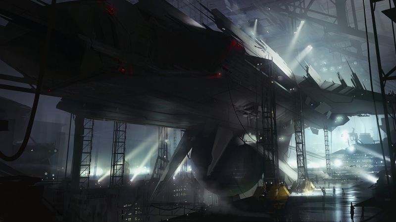 electricity, power supply, graphics, built structure, architecture, craft, poster, metal, science fiction, digital art, industry, technology, spaceship