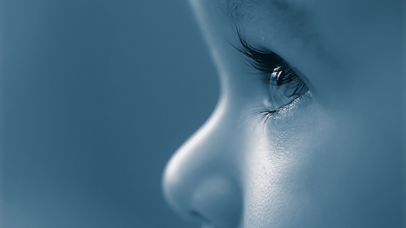copy space, eyelash, baby, iris - eye, human, blue, profile view, human body part, indoors, side view, close-up, eye, one person, eyesight, women, eyeball
