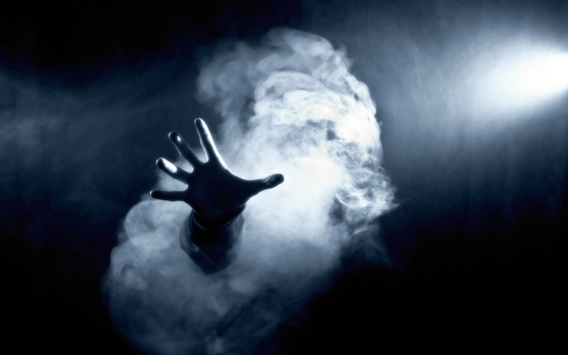 men, smoke - Physical Structure, adult, one Person, black background, fog, performance, palm, spooky, smoke, dark, horror, people, right, 2K, human body part