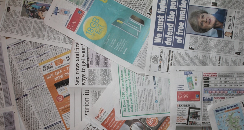 tabloid, headline, investment, business, article, banner, finance, print, large group of objects, savings, layout, high angle view, lot, exchange rate