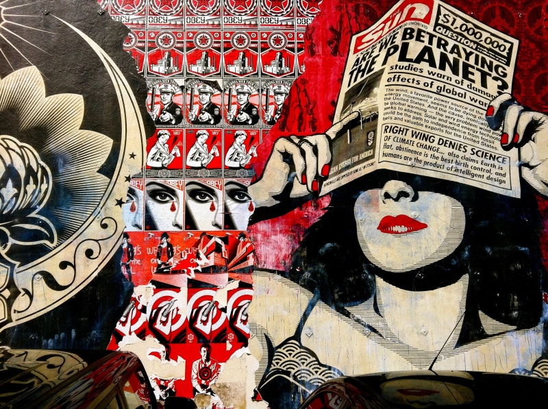 representation, mural, newspaper, cultures, festival, celebration, day, outdoors, red, art and craft, pattern, close-up, lifestyles, disguise, 2K, graffiti