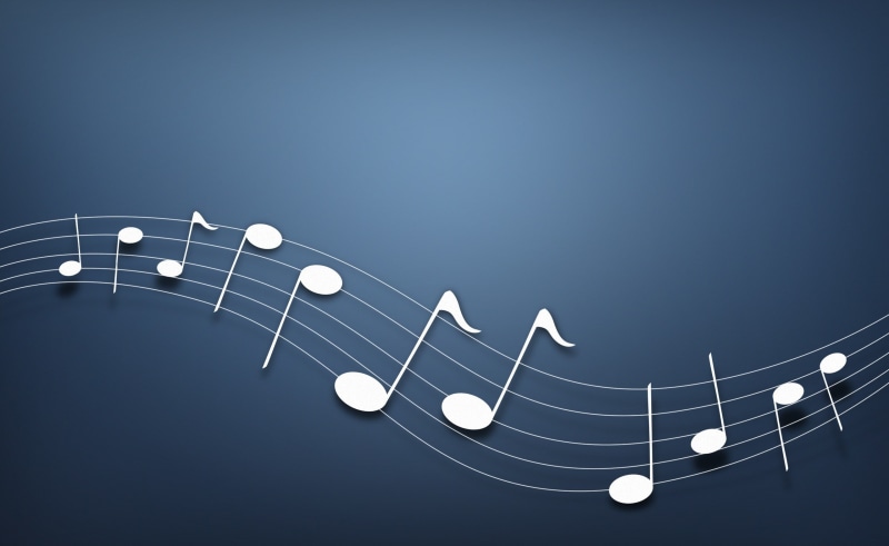no people, fun, arrangement, Music, sky, clear sky, creativity, Notes, Background, digital, indoors, connection, string, blue background, colored background