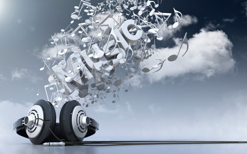 3D, headphones, dubstep, 1080P, musical notes, music