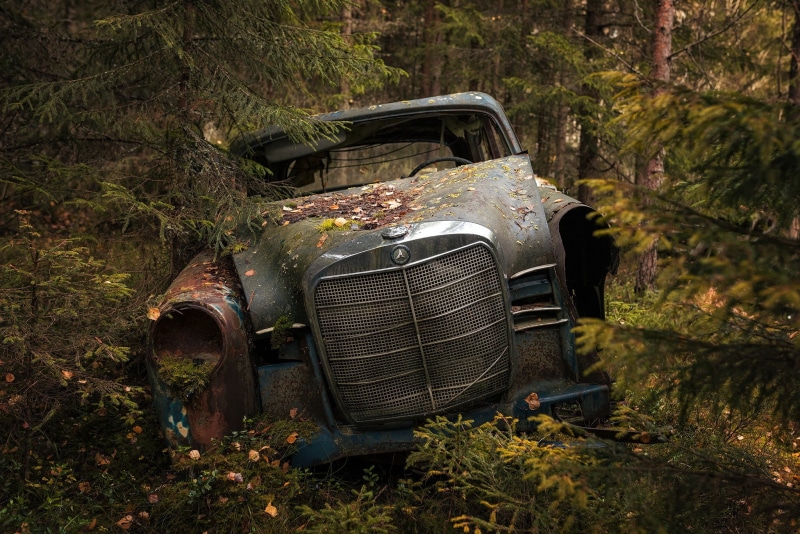 1080P, vehicle, car, Mercedes-Benz, Mercedes-Benz W120, old, wreck