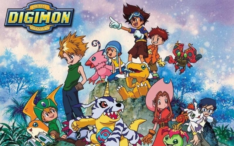 Yamato Ishida, Sora Takenouchi, group of people, male likeness, art and craft, childhood, Digimon, creativity, Gomamon, child, anime, multi colored, plant