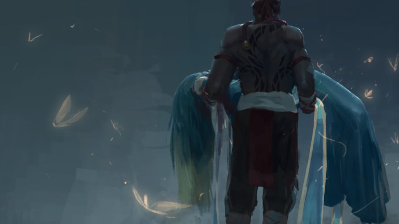 carrying, night, dress, casual clothing, woman, nature, outdoors, League of Legends, men, Sona (League of Legends), Lee Sin (League of Legends), real people