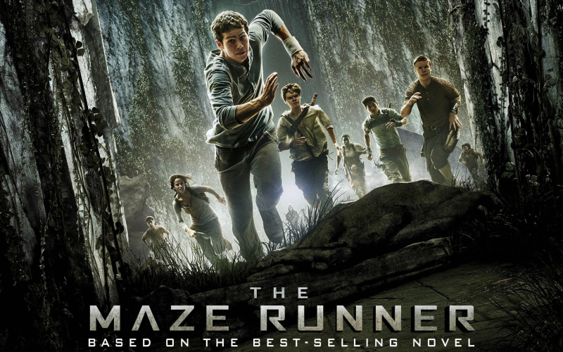 trunk, 2K, group of people, full length, hollywood, outdoors, runner, adult, jumping, poster, Hollywood Movies, people, tree, men, 2014, day, nature, males