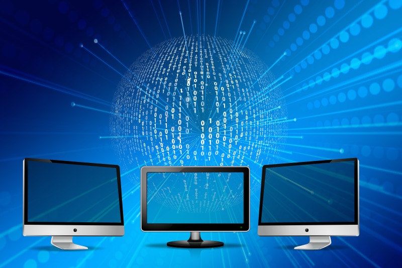 ball, no people, computer equipment, manhattan, www, abstract, motion, office, indoors, programming, digital, connection, present, blue, network, illuminated