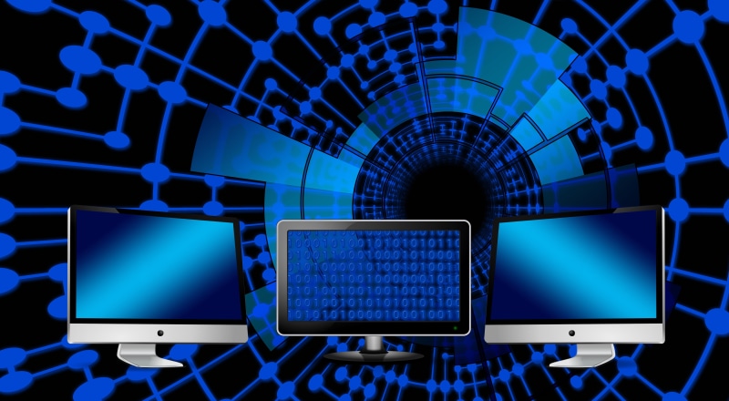 information medium, modern, computer monitor, data storage, programming, computer equipment, massendaten, binary code, data, graphic, market research, blue