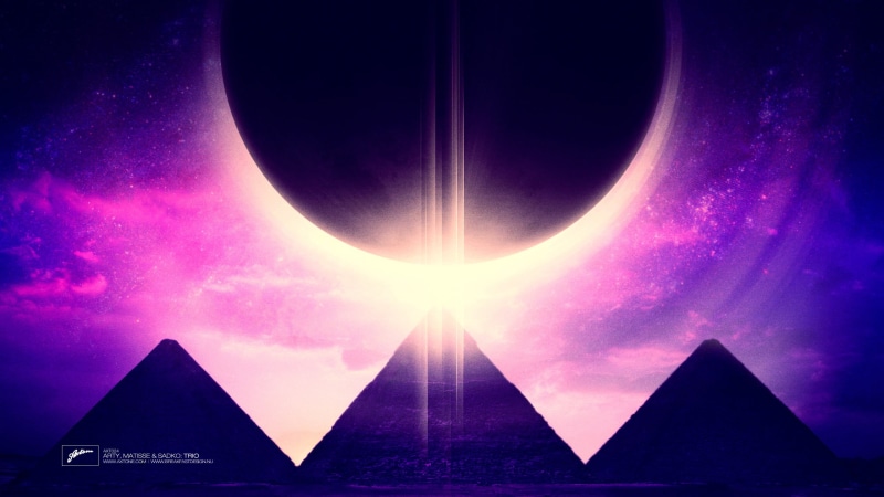 space, scenics - nature, pyramid, planet, moon, Axwell, night, laser, Axtone, album covers, building exterior, beauty in nature, no people, astronomy