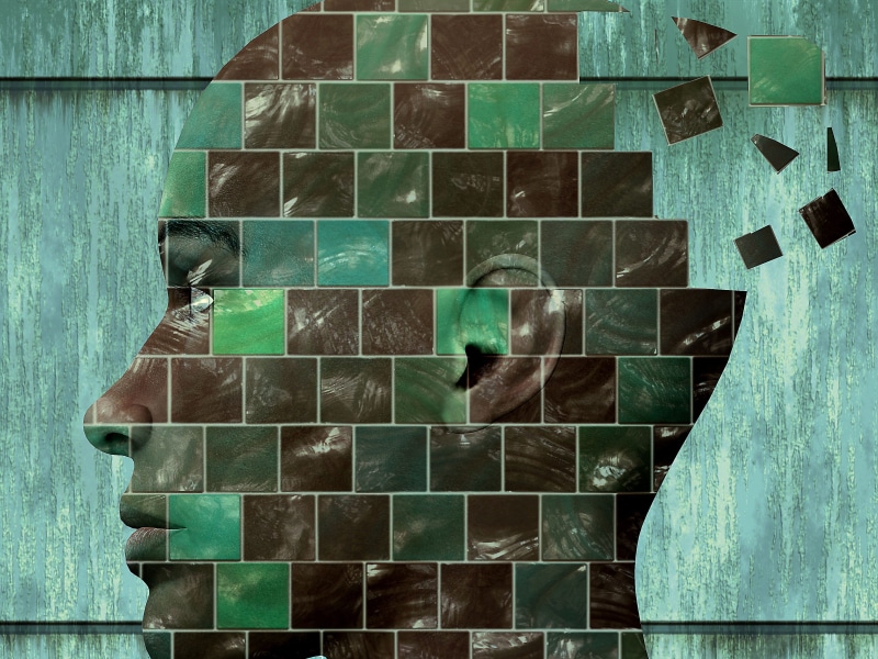 2K, unconscious, drive, complexity, awareness, human head, head, abstract, shape, architecture, perception, portrait, table, digital composite, block shape