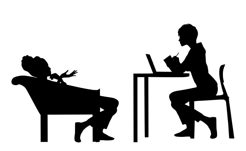 lifestyles, patient, counsel, 4K, sitting, side view, therapist, speak, men, clinic, counselor, seat, chat, psychology, communication, two people, cut out