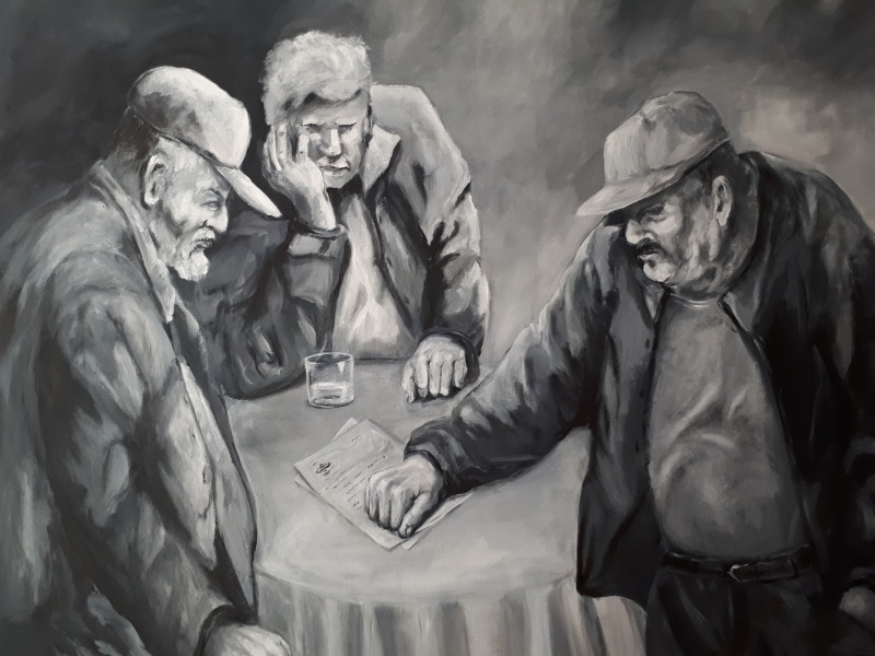 senior men, statue, 1m10, two people, adult, human representation, men, sitting, doubt, 4K, ape, 1m20, people, male likeness, indoors, real people, males