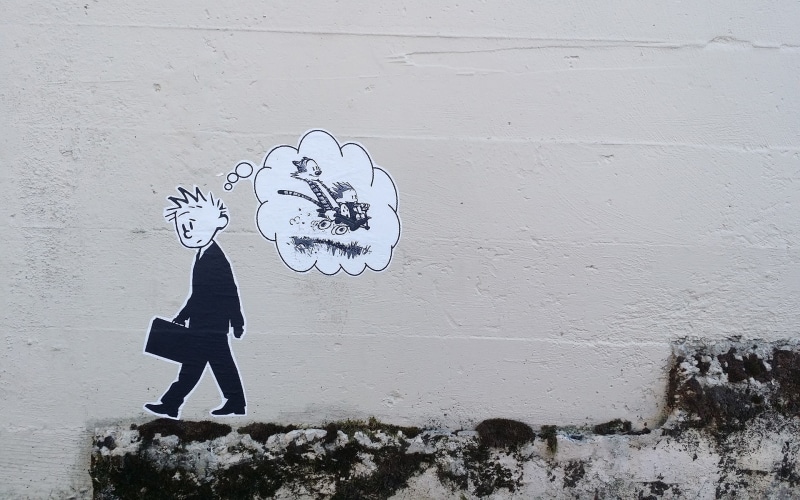 and, digital/artwork, 1080P, thought, hd, banksy, calvin, hobbes, graffiti