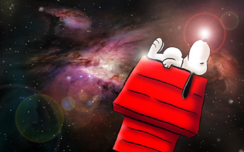 3d and abstract, 1080P, snoopy, space, thought, comic, time, peanuts, charlie brown, cartoon