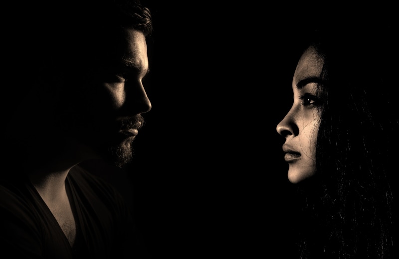 women, problems, adult, silhouette, a man and a woman portrait, men, mimic, headshot, concerns, man, portrait, profile view, separation, dispute, composing