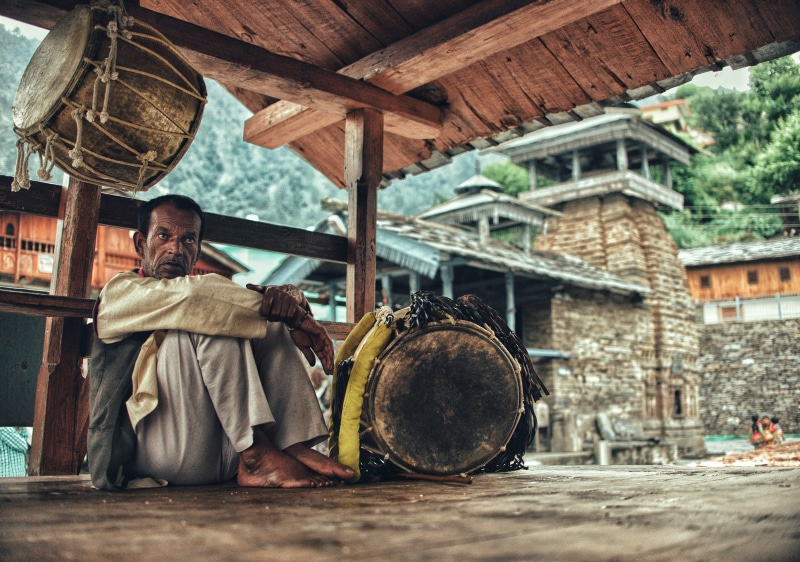 man, males, village, hinduism, lifestyles, culture, portrait, temple, himalayas, hindu, drums, one person, 5K, adult, thoughts, nada, uttarakhand, sitting