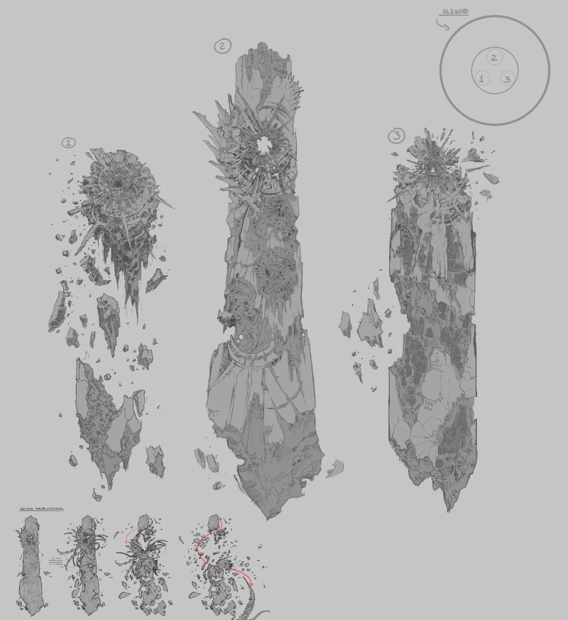 concept art, crew, comparison, group of objects, obsolete, Castlevania: Lords of Shadow, white, drawing - art product, representation, print, outdoors