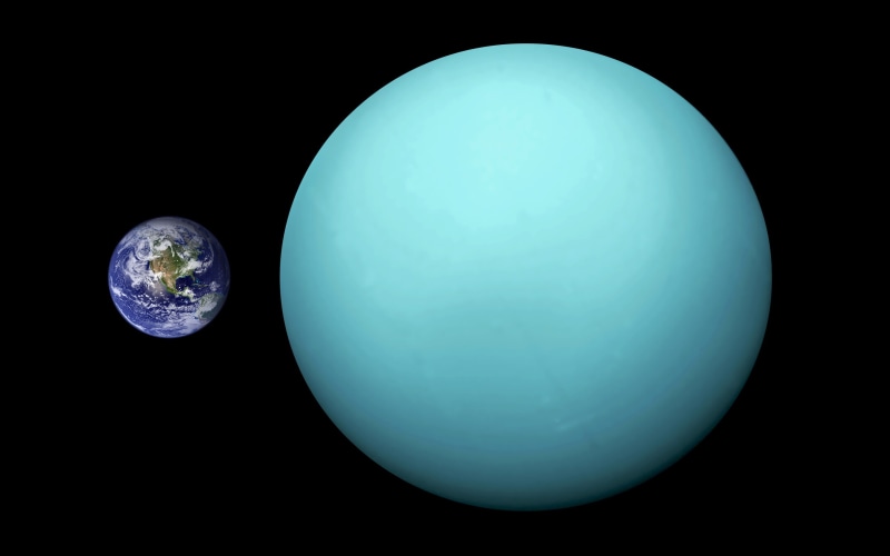 comparison, size, 2K, earth, uranus