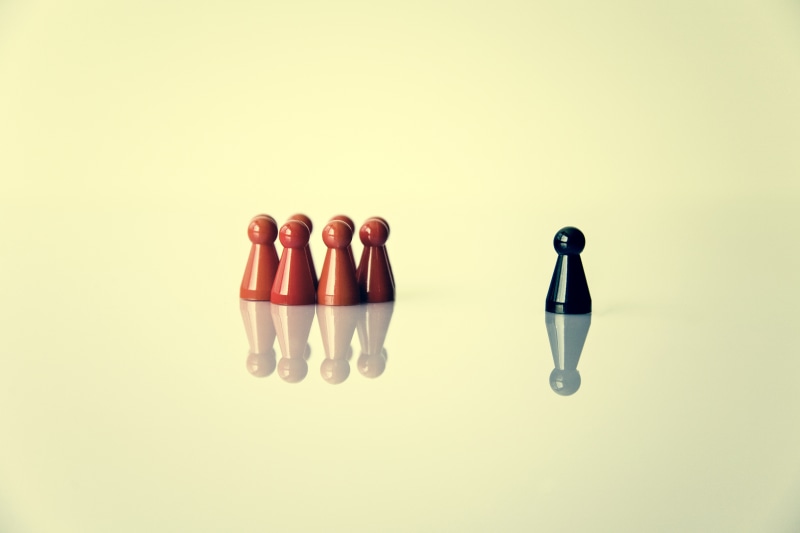 studio shot, game figure, black, team, digital composite, staff, competence, togetherness, colleagues, competence team, colored background, group dynamics