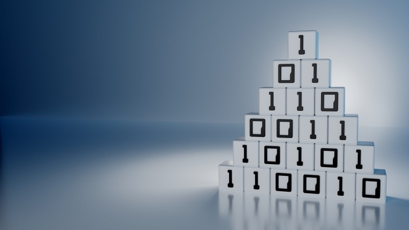 studio shot, null, stack, opportunity, one, finance, gray, comparison, blocks, binary, number, pay, background, communication, no people, copy space, colored background