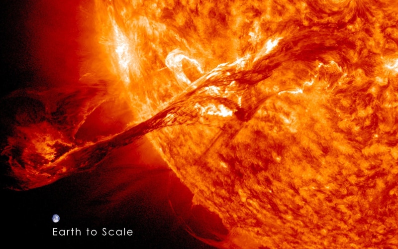 sun, earth, flares, outer, comparisons, space, solar, 1080P