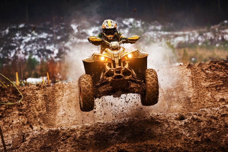 speed, overcoming, rider, sports, ATV, concentration, goal, Country, racer, quadricycle, cross country, race, mud, ., gear, quad bike, jump, 4K, rain
