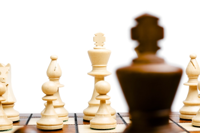 chess, battle, fight, pawn - chess piece, indoors, competition, ready, think, brown, winner, play, figure, intelligence, business, decision, board game