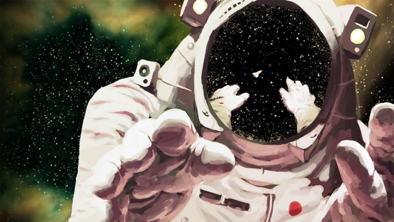 space shuttle, space art, 1080P, artwork, anxiety, space, Lost, astronaut, sad