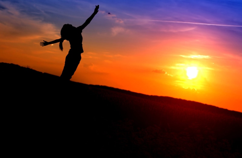 sun, woman, lifestyles, life, clouds, like, light, thin, standing, outdoors, sporty, feminine, depressive, female, silhouette, arms, colorful, wings, orange color