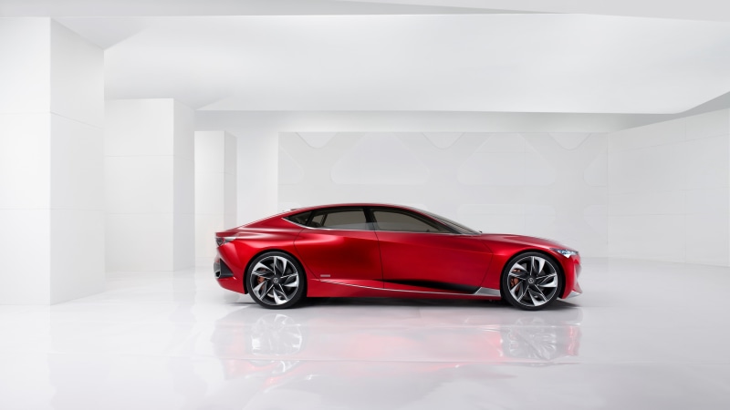 Precision, Red, Side, View, Concept, Acura, Supercar, 4K