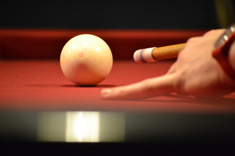 surface level, holding, pool Game, queue, sport, ball, pool - cue sport, one person, leisure games, precision, pool Cue, table, cue ball, hand, stick, 4K