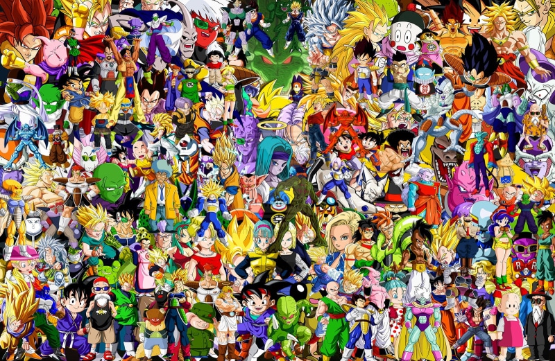 adult, anime, women, large group of people, crowd, outdoors, backgrounds, Dragon Ball, multi colored, unity, men, 720P, day, art, group of people, real people