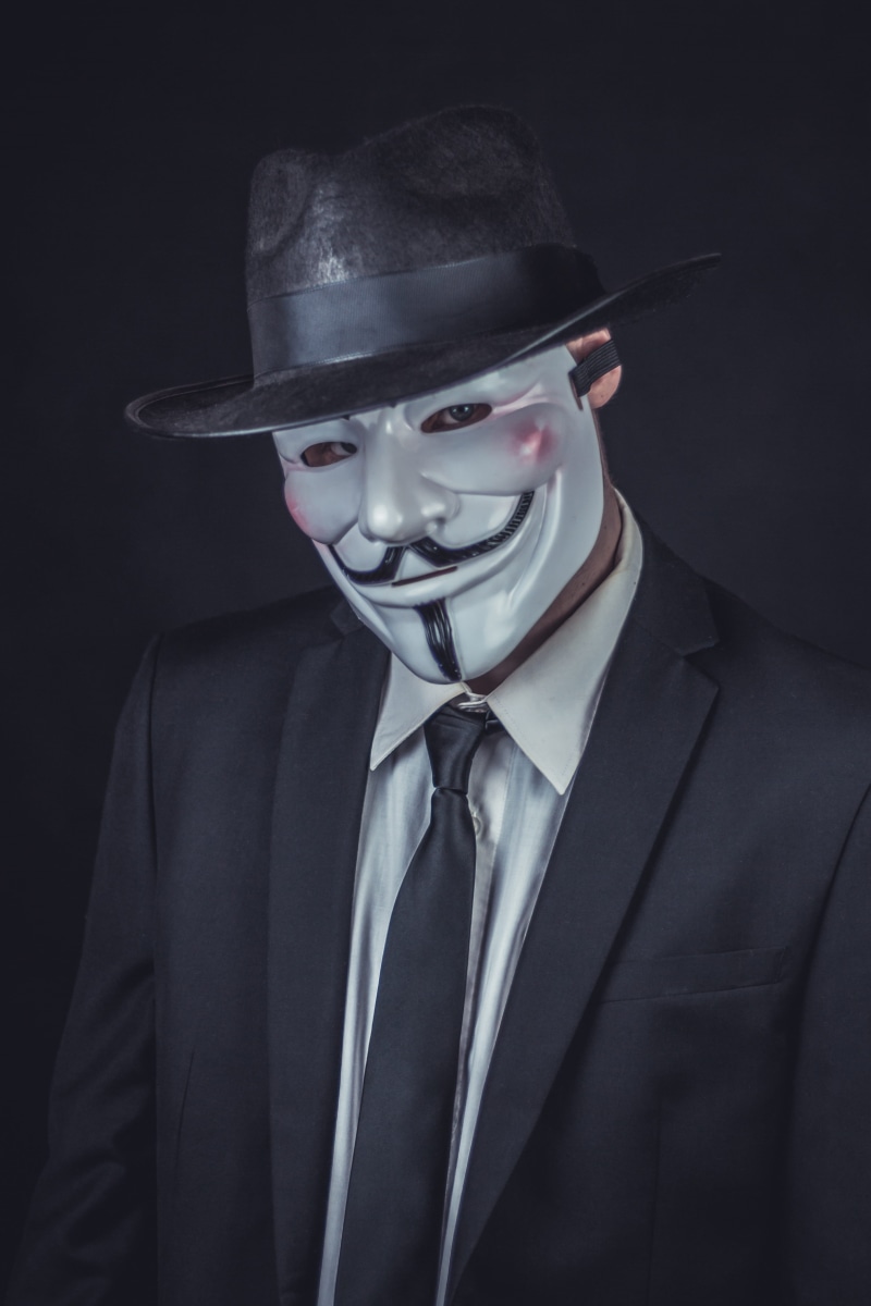 person, policy, monitoring, mask, network, black, psychology, social, human, face, dark, together, fear, tie, computer, black background, global, head