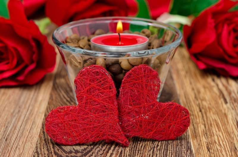 candle, hearts, a holiday, Valentine Day, valentines, 1080P, day