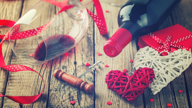 Romantic, Day, Gift, Glass, 4K, Wine, Hearts, Cup, Valentine, Love, s
