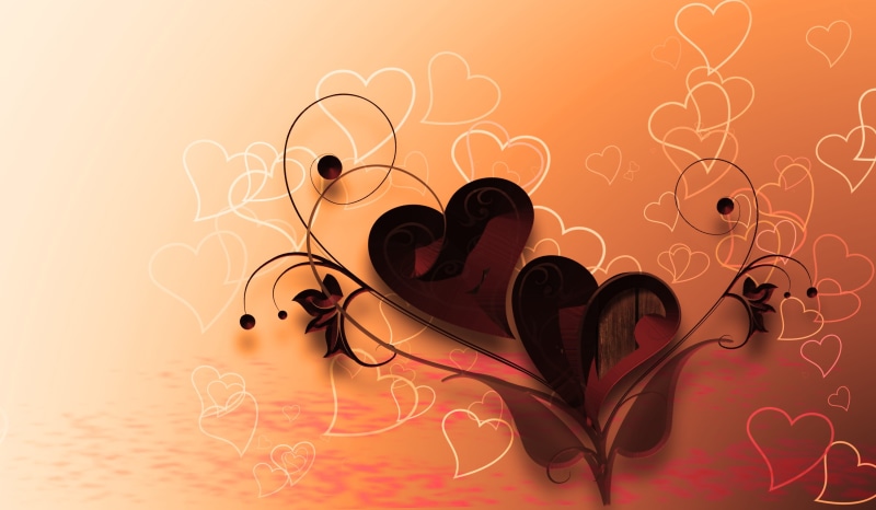 luck, no people, romance, music, art and craft, 2K, headphones, black, romantic, complexity, background, orange, abstract, valentine, connection, wireless technology
