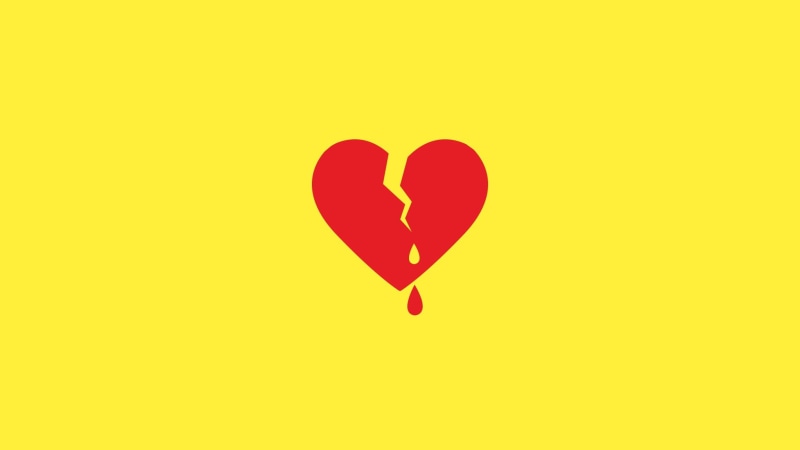 artwork, sad, heart, no people, valentine Card, close-up, divorce, break, illustration, art and craft, still life, pain, breake up, colored background