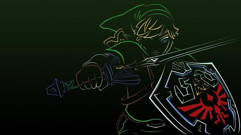 link, sword, hd, zelda, green, shield, 1080P, video games
