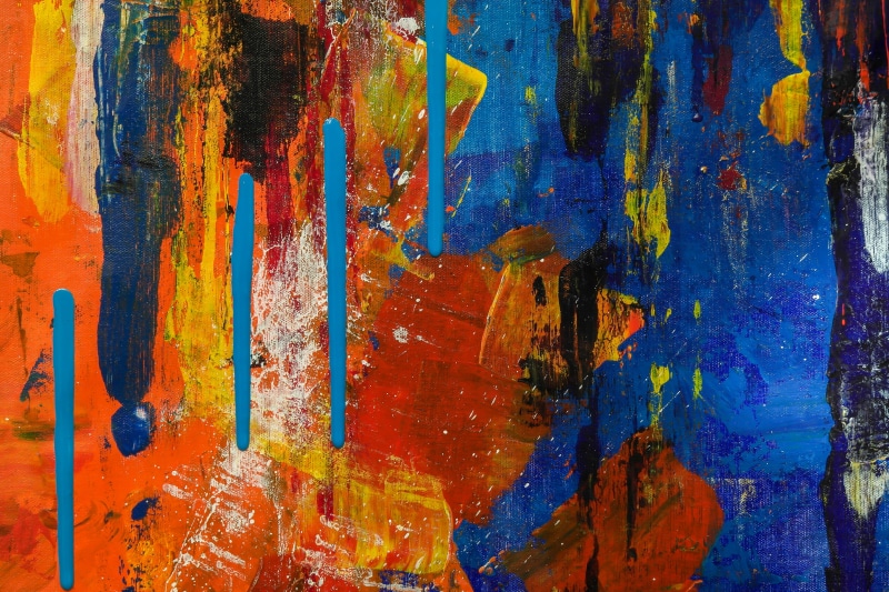 contemporary art, canvas, textured effect, art, wall - building feature, colorful, design, full frame, painting, deterioration, stain, no people, metal