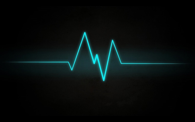 pulse, neon, ekg, cyan, lines, black background, texture, 1080P, minimalism, digital art