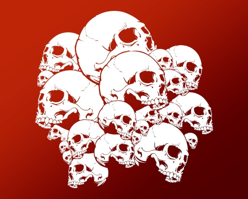 still life, digital art, indoors, mask, cut out, red background, illustration, people, skull, disguise, red, mask - disguise, close-up, healthcare and medicine