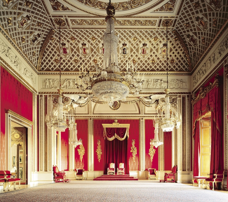 interior, chandelier, light, decorations, palace, animals, glass, ceiling, 1080P, red walls, clear