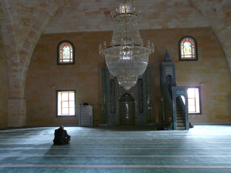 muslim, sit, lighting equipment, prayer room, indoors, entrance, building, prayer hall, belief, man, mihrab, place of worship, avanos, pets, culture, turkey