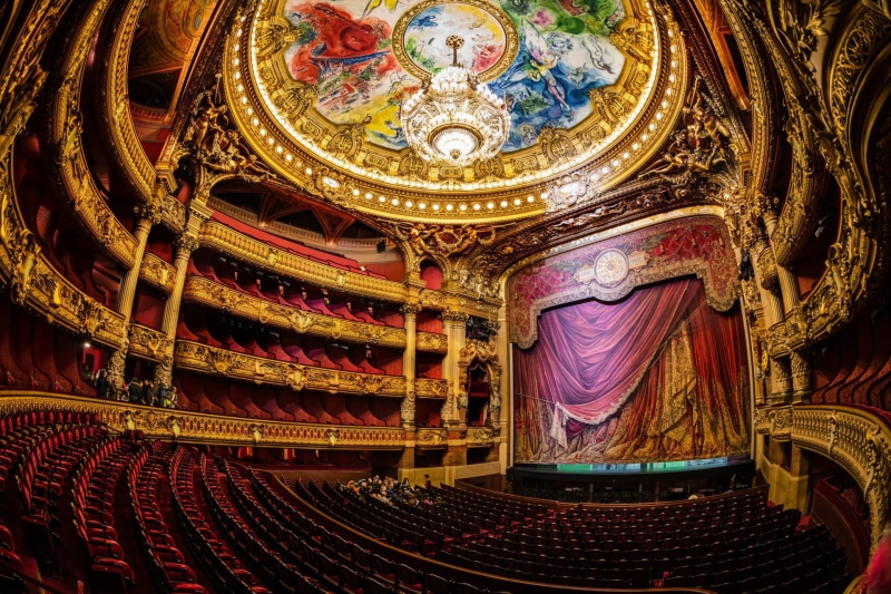 The Paris Opera, Man Made, Seat, Chandelier, 1080P, Curtain, Palais Garnier, Sculpture, Vault, Interior, The Paris Opera House, Gilded
