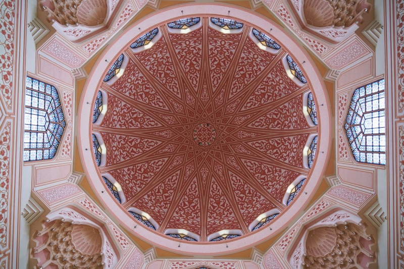 quran, architectural feature, architecture and art, directly below, low angle view, pattern, art and craft, ornate, historical city, architecture, no people