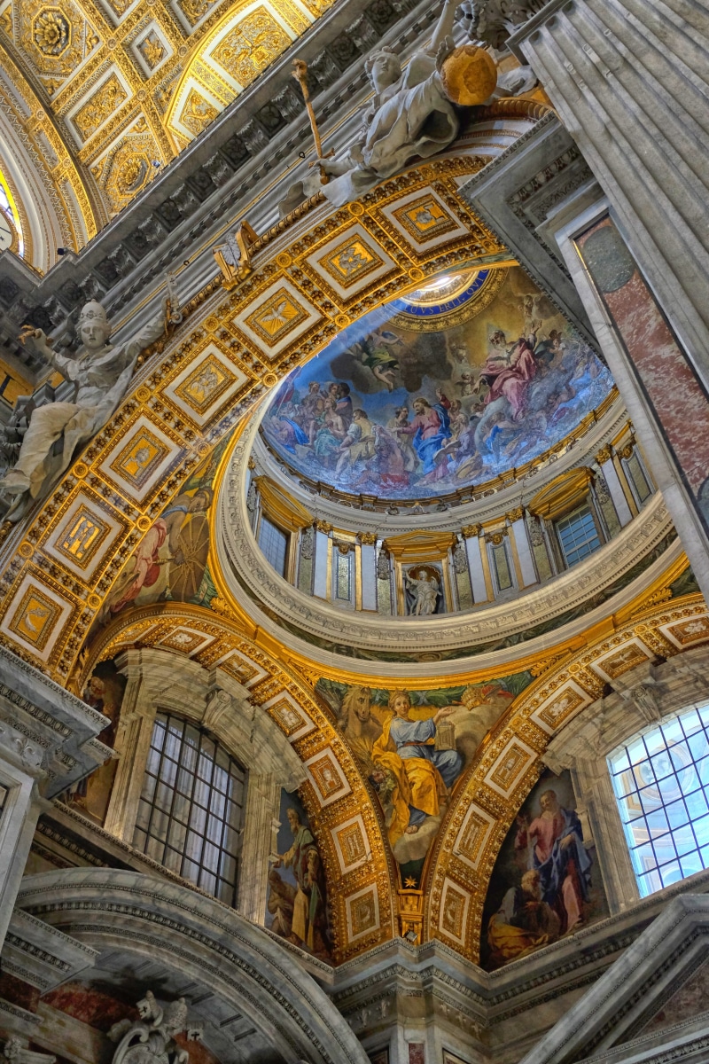 building exterior, rome, no people, ornate, directly below, cupola, human representation, place of worship, città del vaticano, vatican city, 4K, vatican