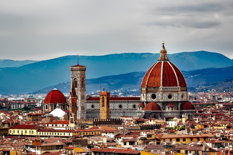 nature, travel, downtown, urban, city, tuscany, florence, attractions, mountains, cupola, urban Skyline, old, florence - Italy, place of worship, spire