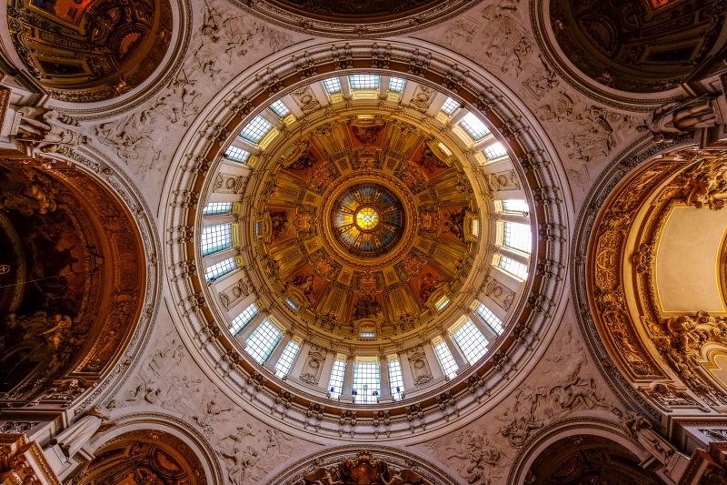 built structure, building, mural, religion, brown, ceiling, arched, castle, place of worship, germany, mosque, building exterior, low, 4K, painted ceiling