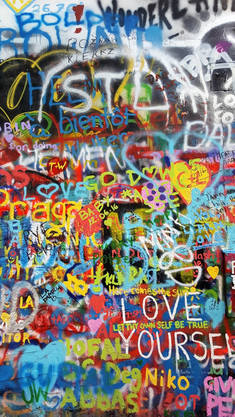 textured effect, harmony, pattern, chaos, lennon, architecture, 4K, no people, art, prague, graffiti, backgrounds, paint, painted, full frame, art and craft